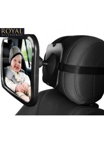 Зеркало на подголовник для наблюдения за ребенком в автомобиле прямоугольное - Royal Accessories